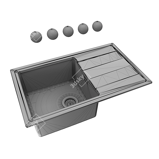 Florentina Combi 780 OM: Stylish Quartz Sink 3D model image 2