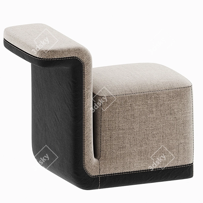 Comfy Pipe Pouf: Fabric and Leather, 3D Files 3D model image 3