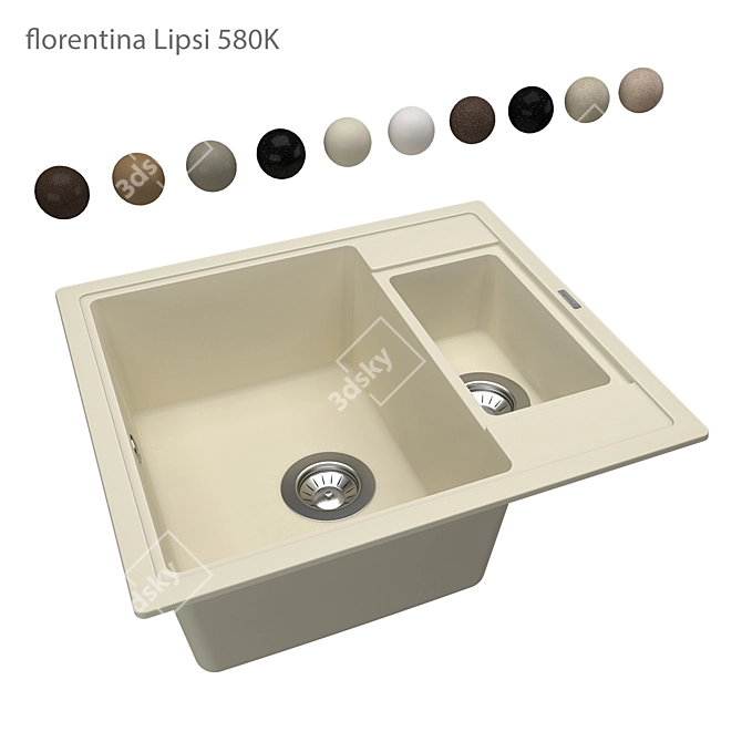 Modern Compact Kitchen Sink Florentina Lipsis 3D model image 1