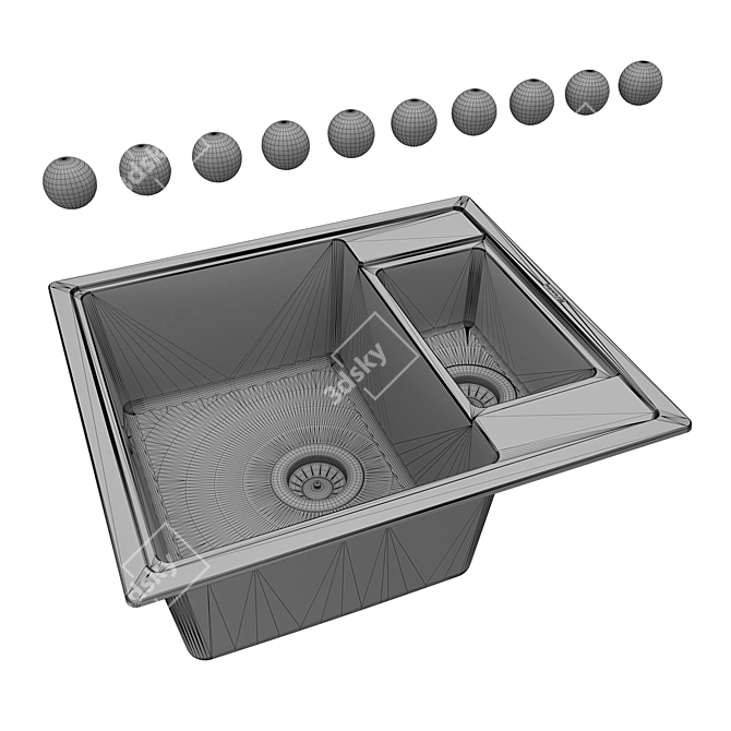 Modern Compact Kitchen Sink Florentina Lipsis 3D model image 2