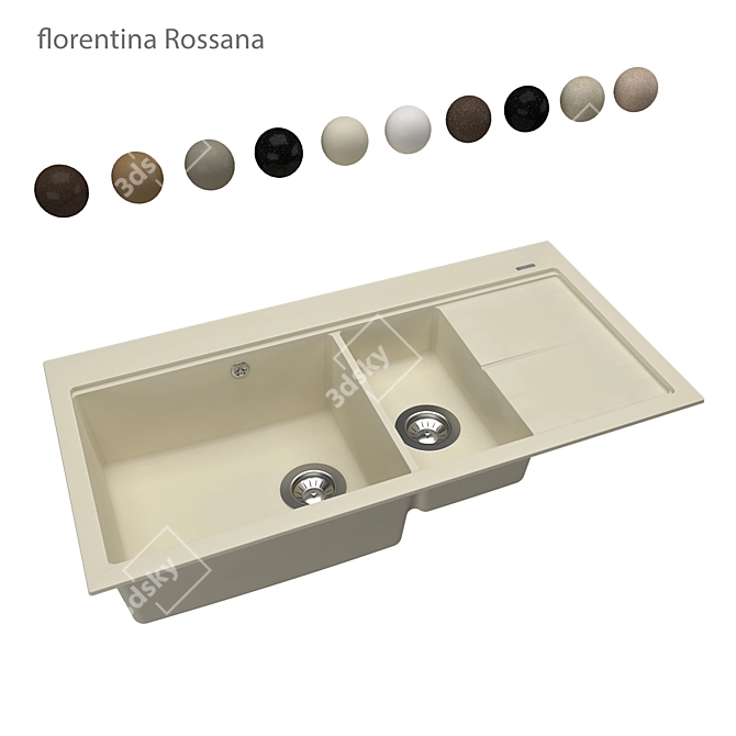 Florentina Rossana OM: Stylish and Functional Kitchen Sink 3D model image 1