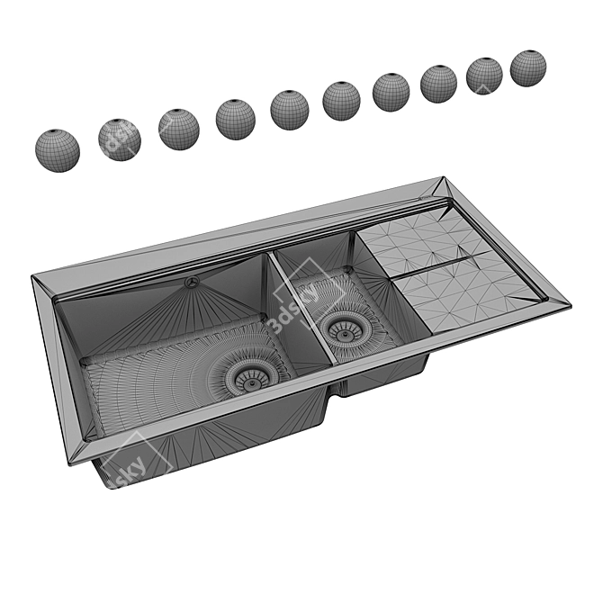 Florentina Rossana OM: Stylish and Functional Kitchen Sink 3D model image 2