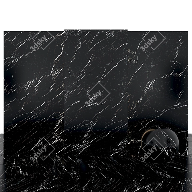 Elegant Marquina Black Marble 3D model image 1