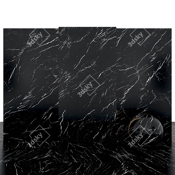 Elegant Marquina Black Marble 3D model image 2