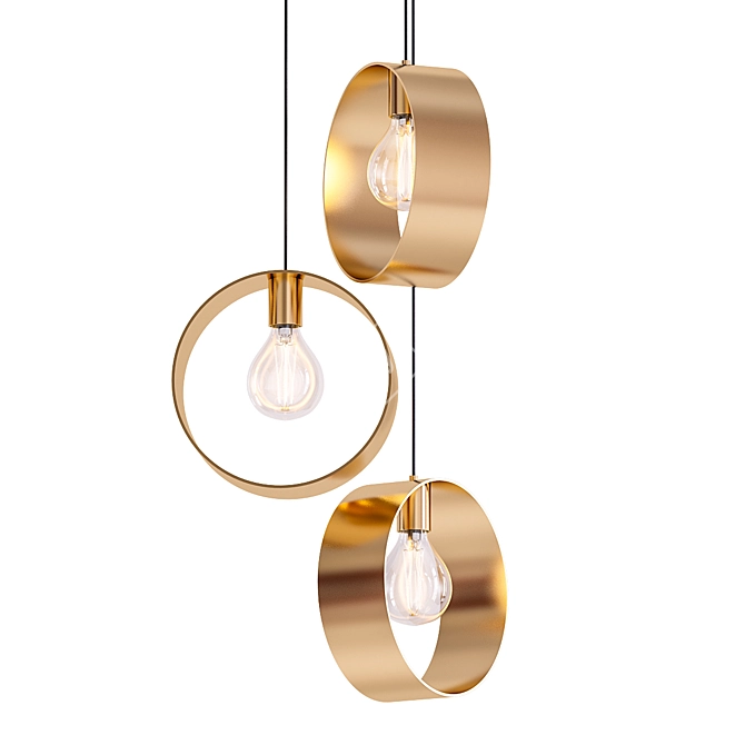 Gilded Staircase Pendant - Luxurious Lighting 3D model image 1