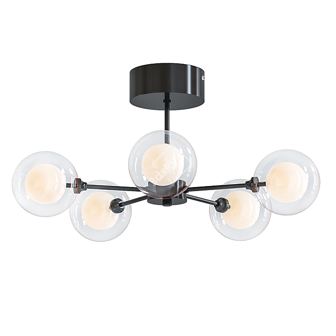 Modern Masako LED Flush Ceiling Lamp 3D model image 1