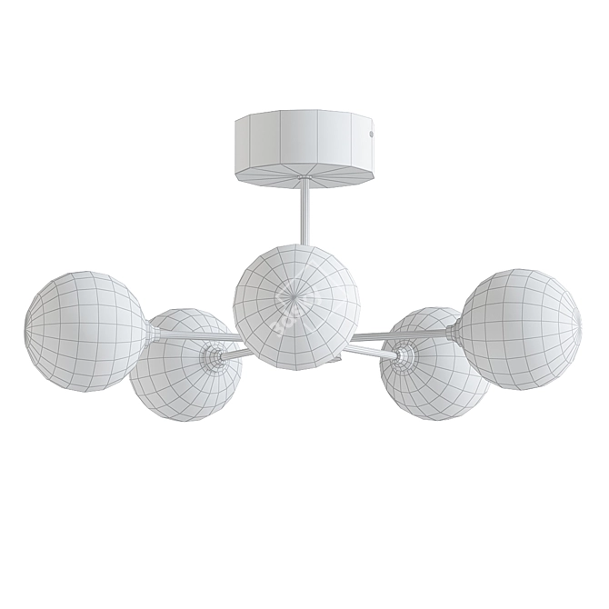 Modern Masako LED Flush Ceiling Lamp 3D model image 2