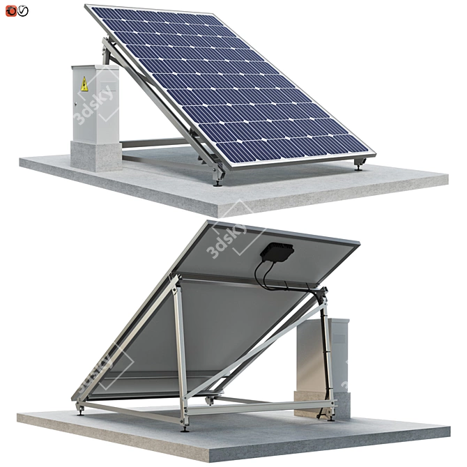 Solar Power Kit with Electrical Box 3D model image 1