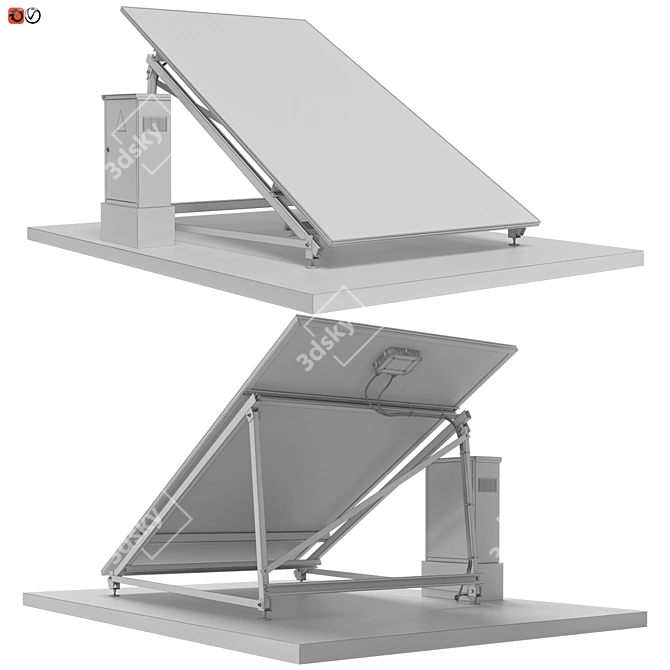 Solar Power Kit with Electrical Box 3D model image 2