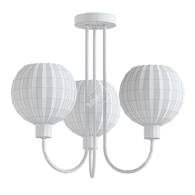 Elegant Flush Ceiling Light: Tilbury 3D model image 2