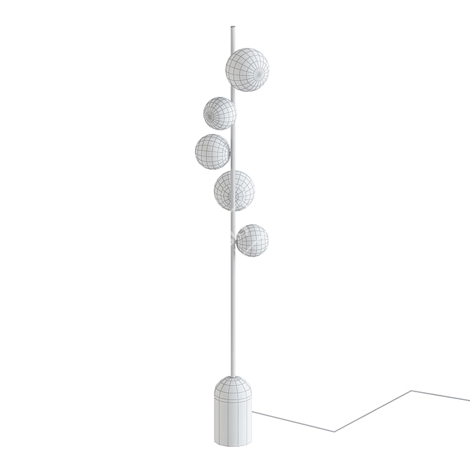 Contemporary Opal Glass Floor Lamp 3D model image 2