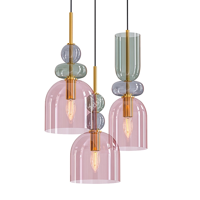 Whit Pendant Lamp: Vibrant Multi-Colored Design 3D model image 1