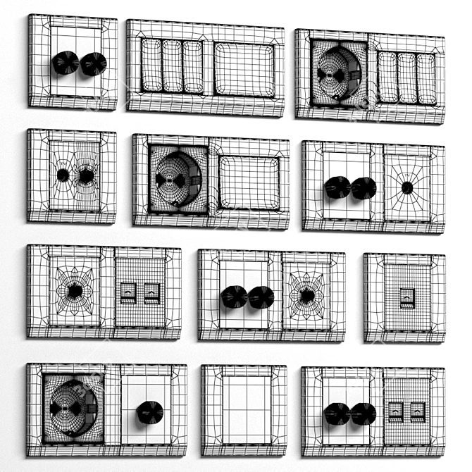 Retrotouch Crystal Modular Switch and Socket Set 3D model image 4