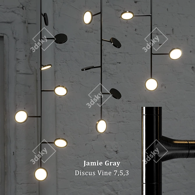 Jamie Gray Discus Vine Pendant Light 3D model image 2