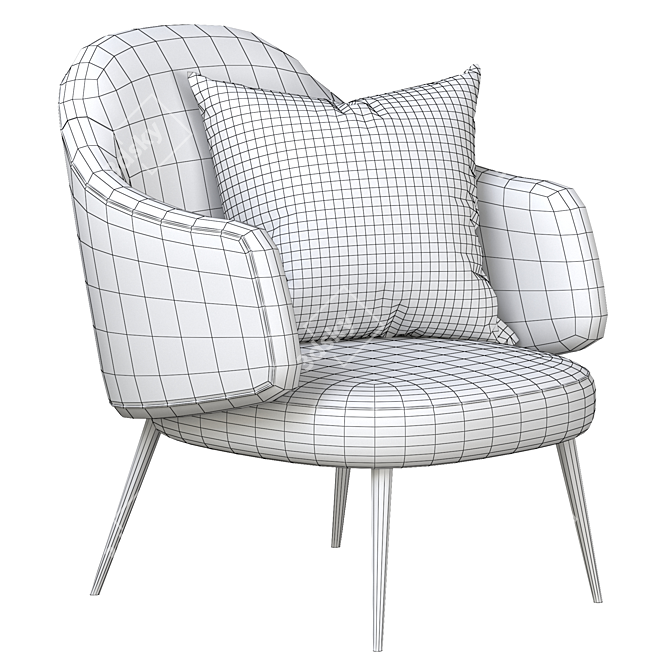 Elegant Charlotte Armchair 3D model image 6