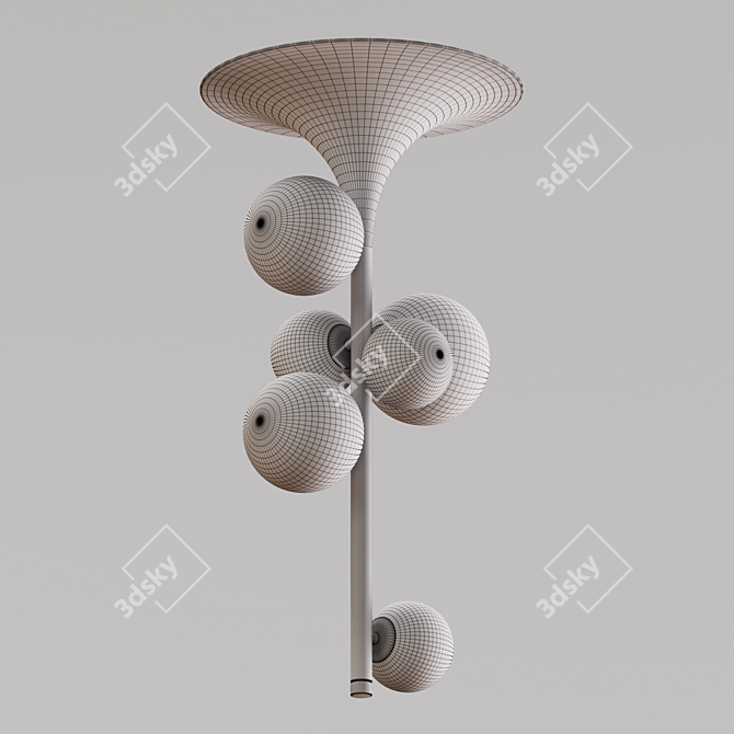 Modern Pendant Lights: Black & White, 610mm Height, 300mm Diameter 3D model image 4