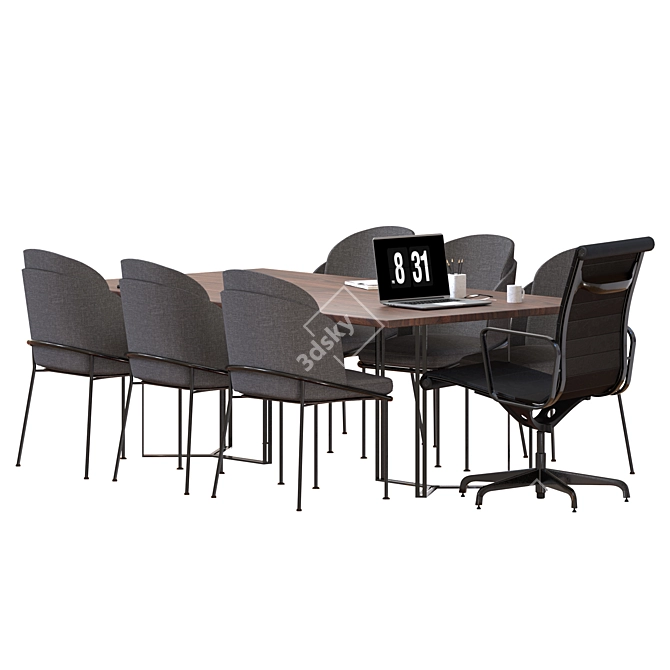 Modern 2-Piece Conference Table 3D model image 1