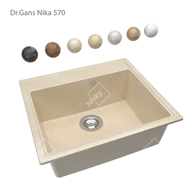 Compact Dr. Gans Nika 570 OM Kitchen Sink 3D model image 1