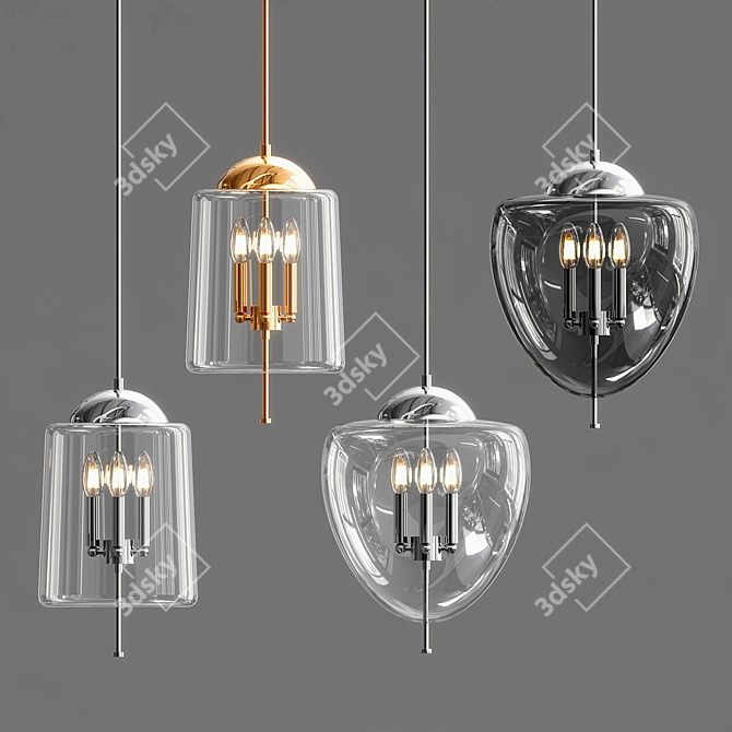 Elegant TERUEL Hanging Lamp 3D model image 1