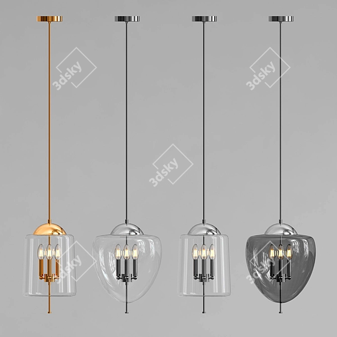 Elegant TERUEL Hanging Lamp 3D model image 3