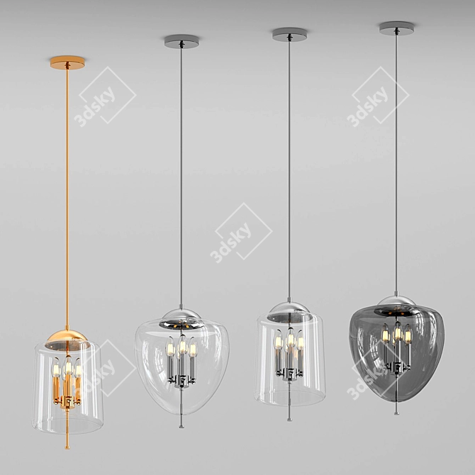 Elegant TERUEL Hanging Lamp 3D model image 4