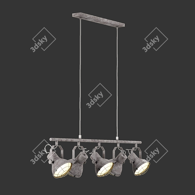 Introducing the Griffin Series: Industrial 5-Light Metal Pendant  Tough and Stylish Lighting Solution 3D model image 1