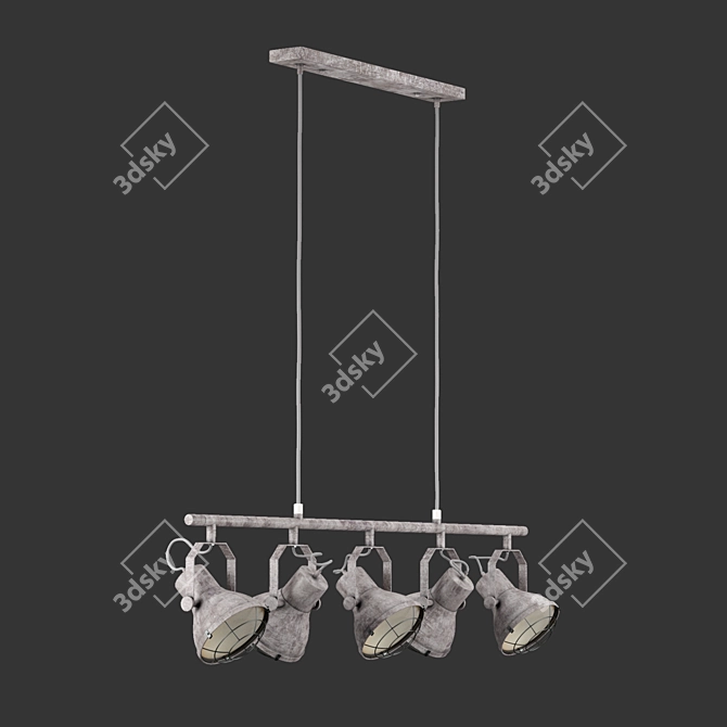 Introducing the Griffin Series: Industrial 5-Light Metal Pendant  Tough and Stylish Lighting Solution 3D model image 2