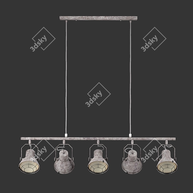 Introducing the Griffin Series: Industrial 5-Light Metal Pendant  Tough and Stylish Lighting Solution 3D model image 3