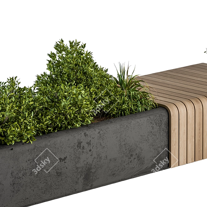 Green Oasis Bench: Urban Furniture 3D model image 3
