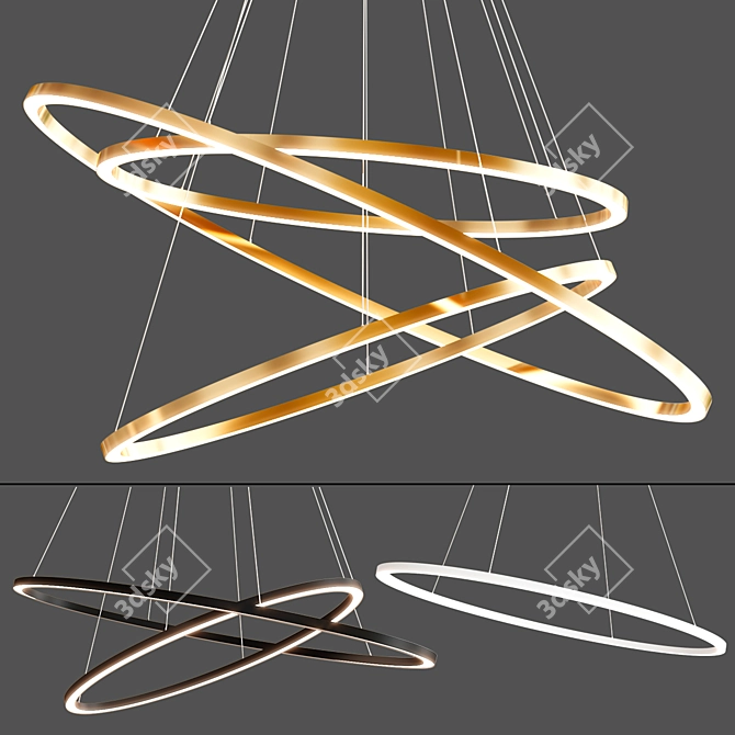 Sleek LED Pendant Lamps - ELLISSE Collection 3D model image 1