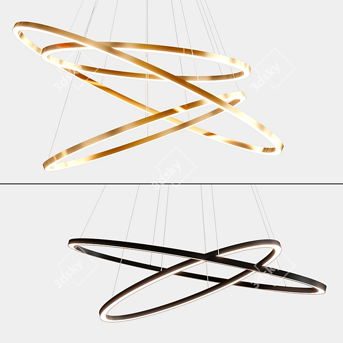 Sleek LED Pendant Lamps - ELLISSE Collection 3D model image 2