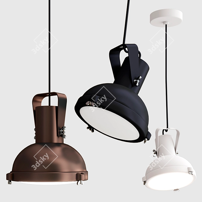 Le Corbusier Projecteur 165 Pendant Lamp 3D model image 1