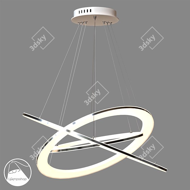 Sleek Hoop Chandelier: Ø90 cm 3D model image 1