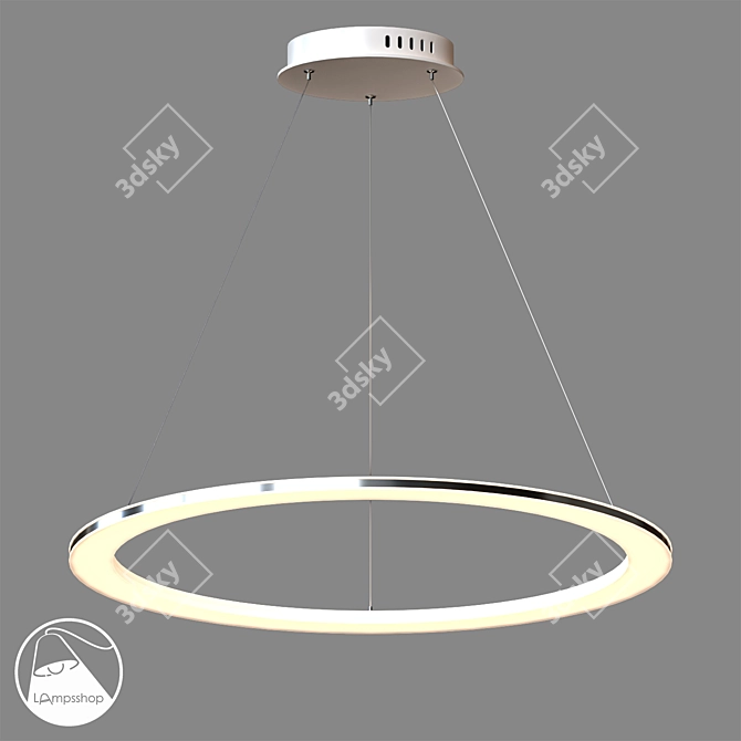 Sleek Hoop Chandelier: Ø90 cm 3D model image 3