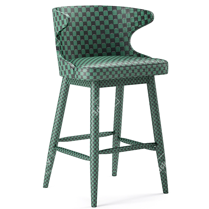 Kamryn Mid-Century Bar Stools: Quality, Style, and Comfort 3D model image 4