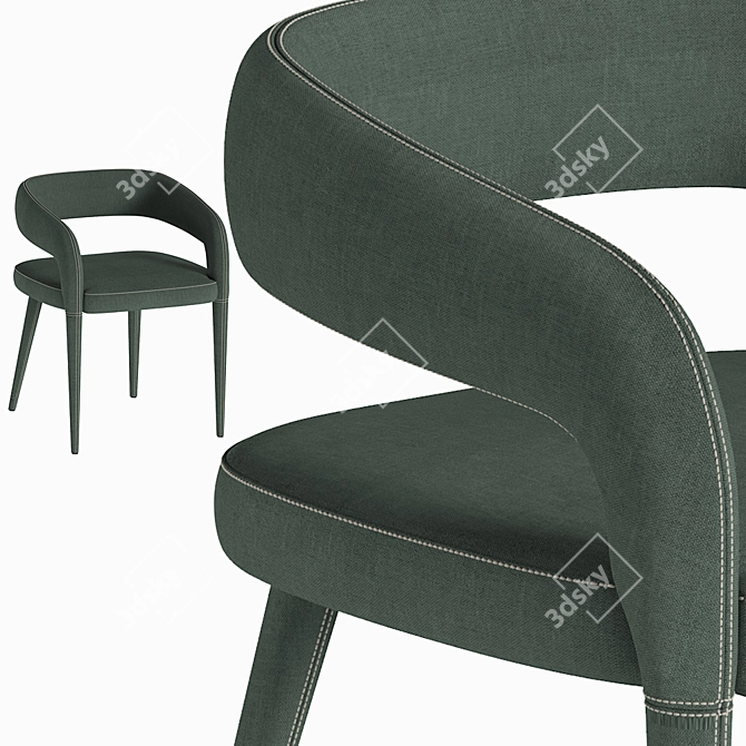 Elegant Gray Lisette Dining Chair 3D model image 3