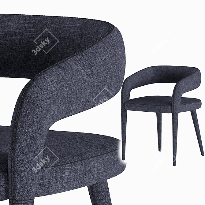 Elegant Gray Lisette Dining Chair 3D model image 5