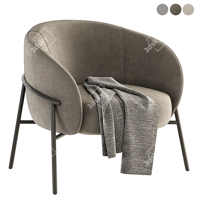 Modern and Stylish RIMO Armchair 3D model image 1