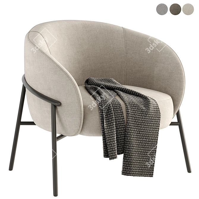 Modern and Stylish RIMO Armchair 3D model image 3