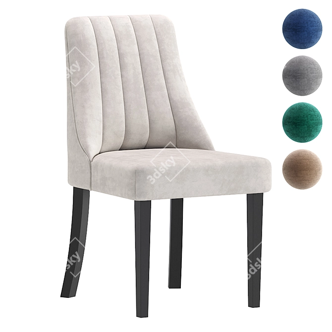 Modern Velvet Stool 3D model image 1