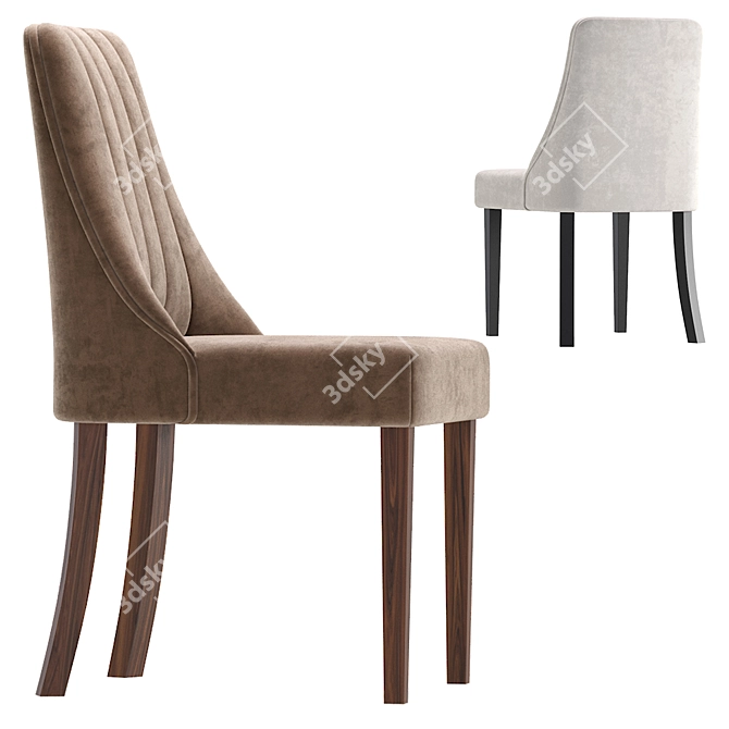 Modern Velvet Stool 3D model image 3