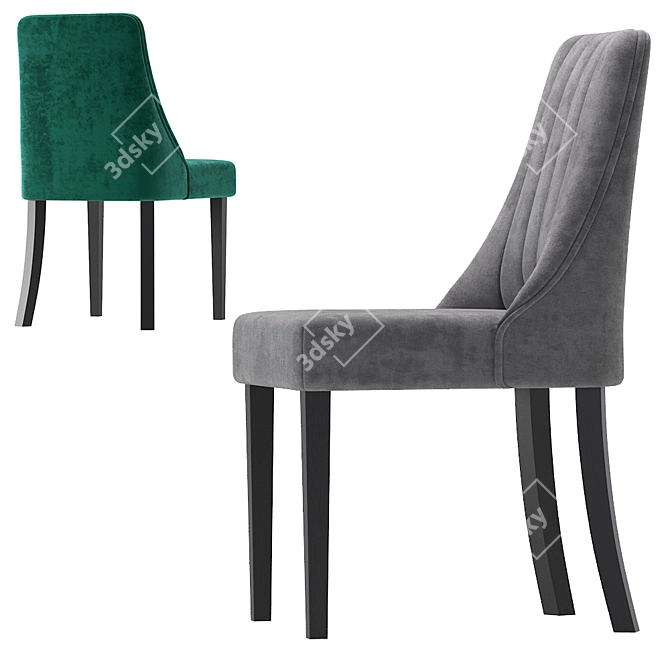 Modern Velvet Stool 3D model image 6