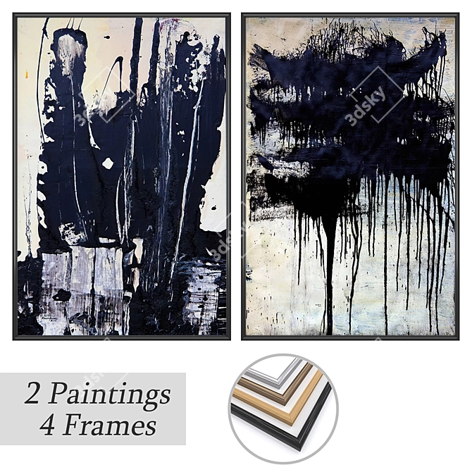 Elegant Wall Art Set 3D model image 1