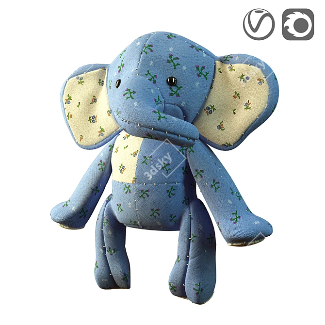 Cuddly Ollie Toy 3D model image 1