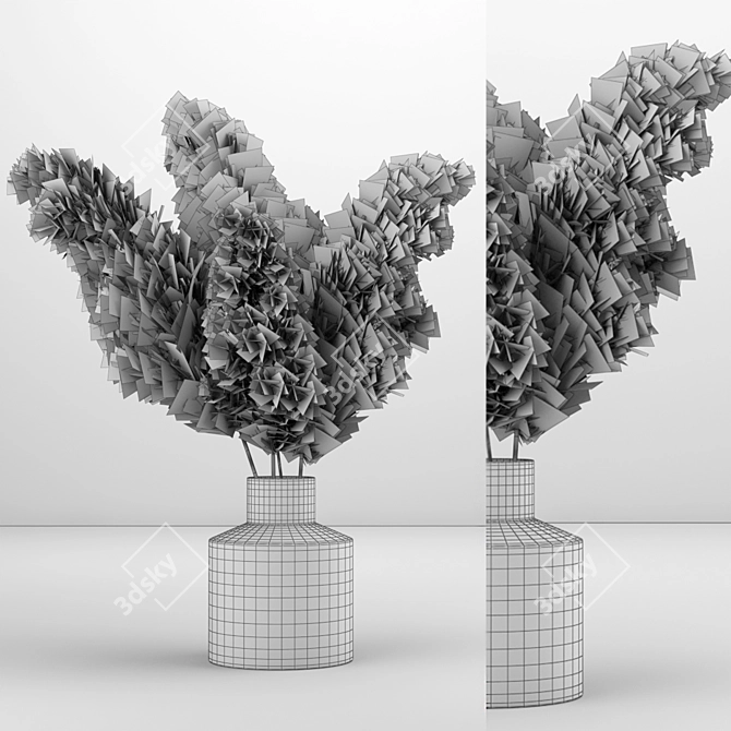 Glass Vase 3-in-1 Dry Plant 3D model image 3