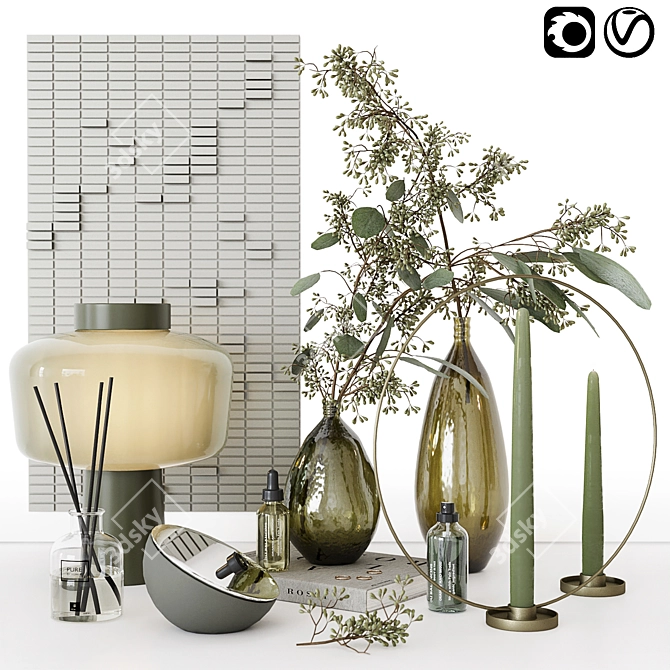 Art Sculpture, Green Lamp, Home Perfume: Decor_20 3D model image 1