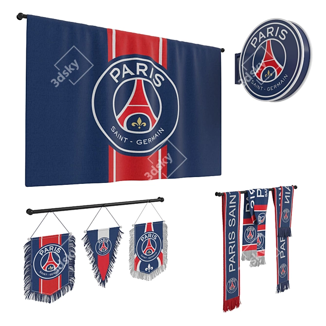 PSG Football Merchandise 3D model image 1