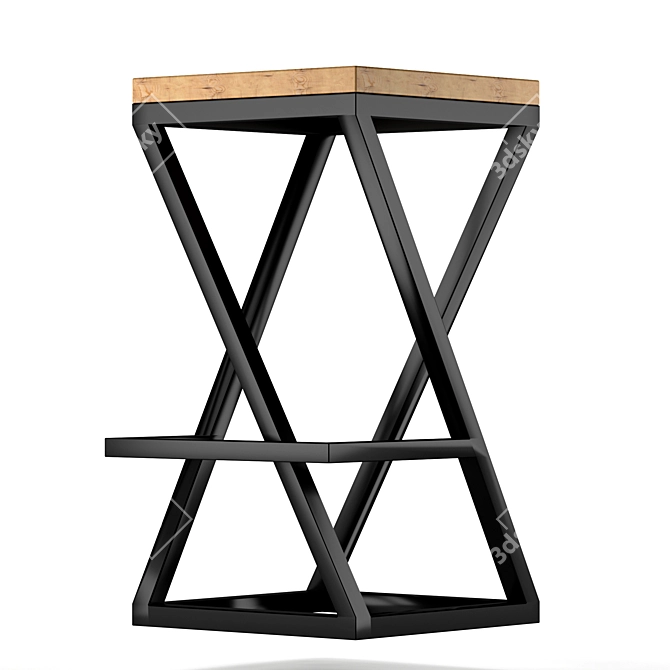 Sleek Loft Bar Stool 3D model image 3