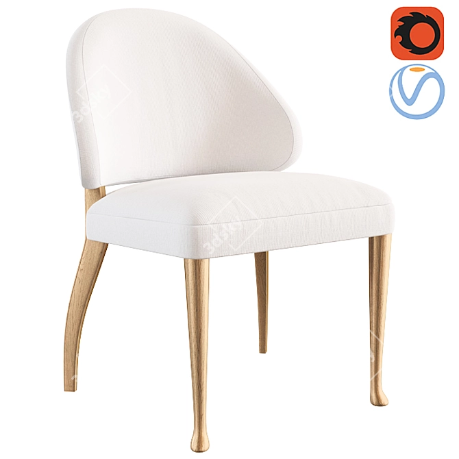 Elegant Josephine Chair by Baker 3D model image 8
