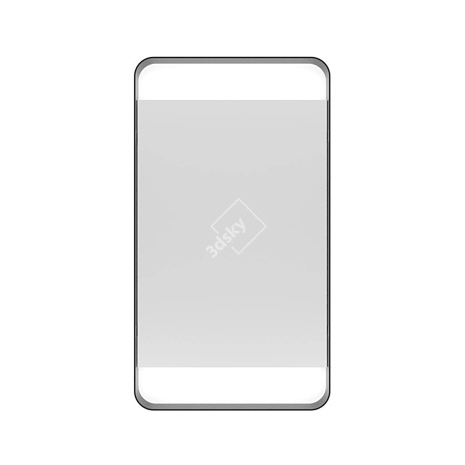 Slim Metal Frame Rectangular Mirror 3D model image 1